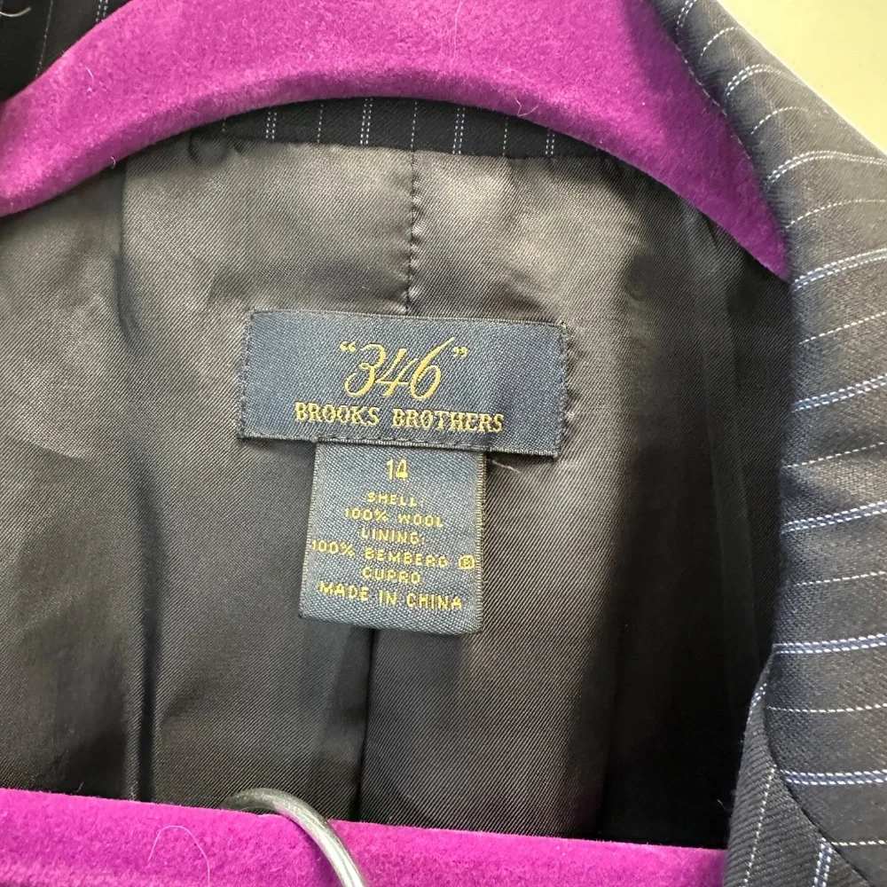 Brooks Brothers 346 Women's Pinstripe Lined Wool SUIT Caroline Fit Size 14 / 16 - Picture 5 of 16